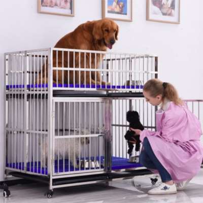 Stainless steel 202 large folding dog kennel house pet mother running cages creates